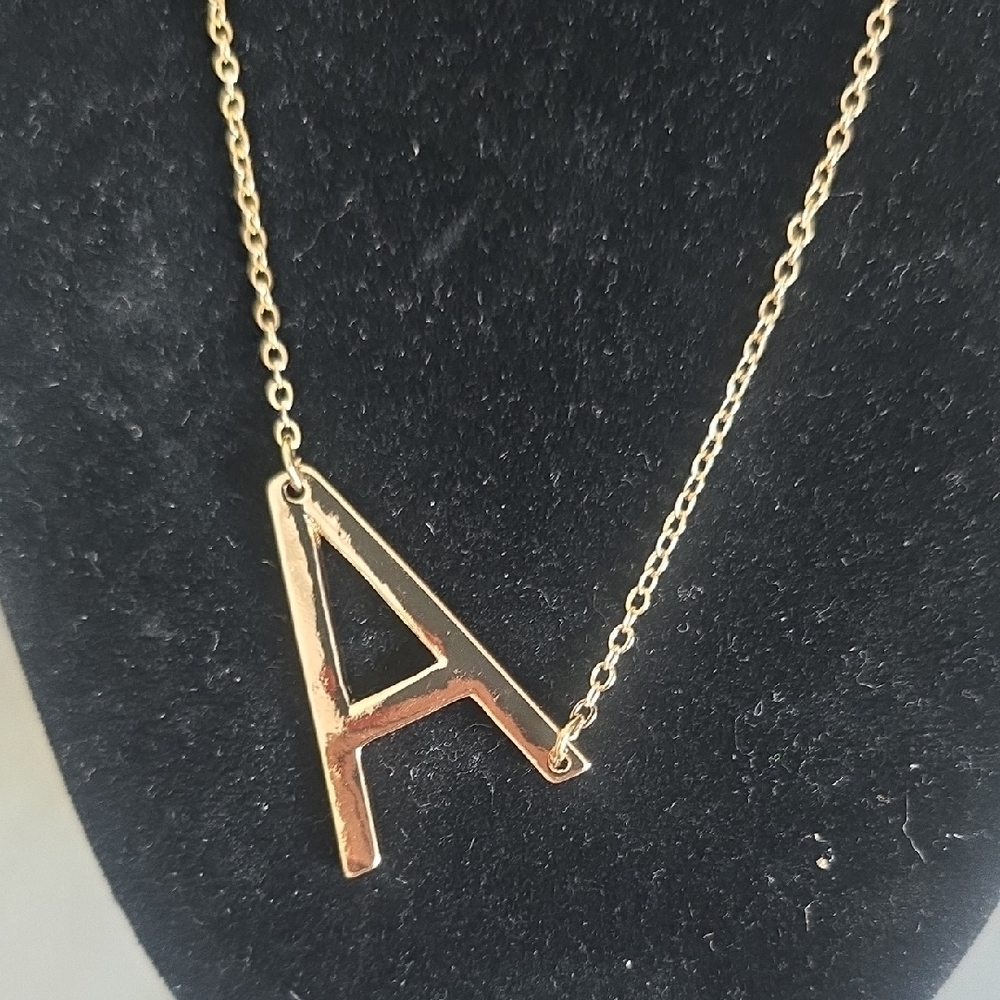 Gold Plated Initial 'A' Pendant Necklace New